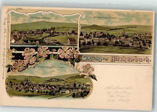 57271 W5912 Hilchenbach , Siegerland Lithographie Ost- und Südansicht