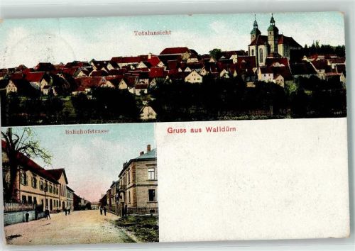 Walldürn 1911 Bahnhofstraße Kirche Gruss