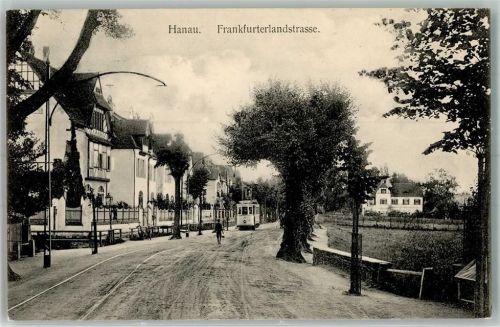 Hanau 1913 Frankfurterlandstraße Straßenbahn
