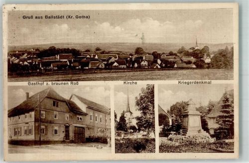 Ballstädt Kirche Kriegerdenkmal Gasthaus zum braunen Roß
