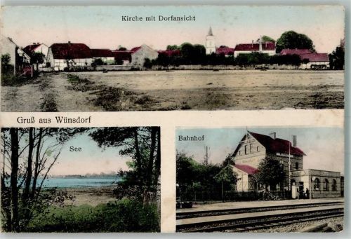 Wünsdorf 1917 Kirche Dorfsee Bahnhof