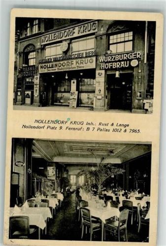 10115 W1000 Schöneberg Foto AK Gasthaus Nollendorf Krug Speisezimmer Nollendorf Platz 9