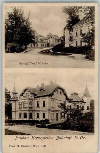 Niederkreuzstetten 1912 Gasthaus Josef Withalm Bahnhof OT Neubau-Kreuzstetten