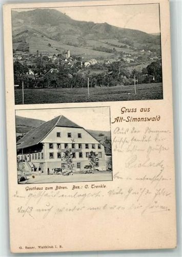Altsimonswald 1906 Gasthaus zum Bären