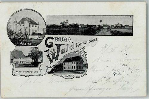 87616 W8952 Wald , Ostallgäu 1898 - Schloß Post Schule