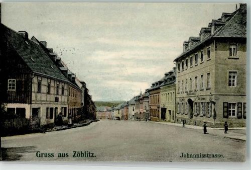 Zöblitz 1908 Johannisstraße Bahnpost Chemnitz-Reitzenhain Zg. 1317