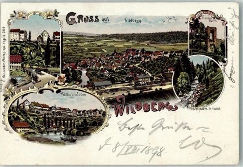 Wildberg 1898 Litzengraben-Schlucht Hexenturm