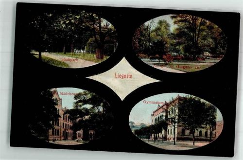 Liegnitz 1907 Gymnasium Mädchenschule Stadtpark Glogauer Tor