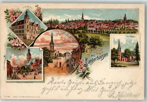 Sangerhausen 1900 Marienkirche Jacobikirche Ulrichsplatz Kreishaus
