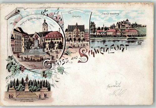 Schweinfurt Markt Rückertdenkmal Schloß Mainberg Rathaus