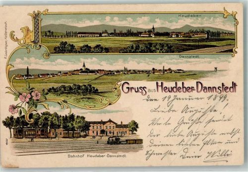 Heudeber 1899 Bahnhof Heudeber-Dannstedt Lithographie