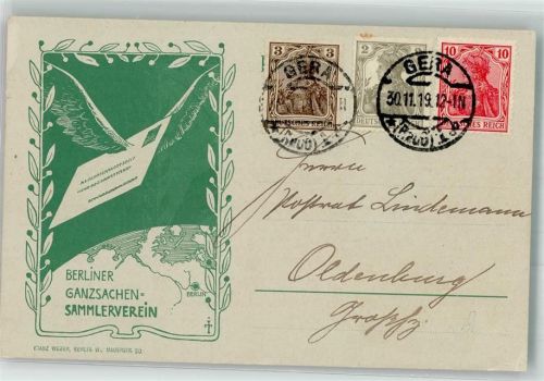 Berlin Mitte 1919 Berliner Ganzsachen-Sammlerverein , Brief mit Flügeln