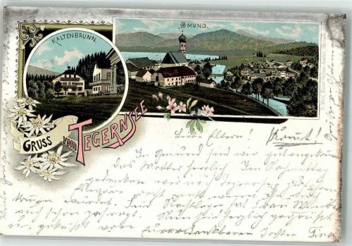 83703 W8184 Gmund a. Tegernsee 1897 Lithographie Tegernsee Kaltenbrunn