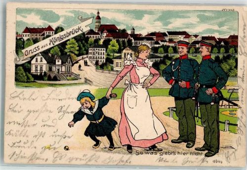 Königsbrück 1901 Soldaten Uniform Kind Matrosenanzug Dienstmädchen