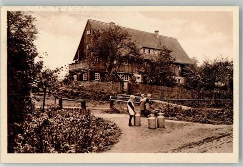 Radeberg Posthilfstelle Seeligstadt Schülerinnenheim Seeligstadt Kinder Milchkannen
