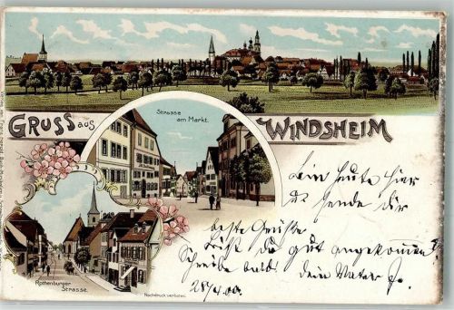 Bad Windsheim 1900 Am Markt Rothenburger Straße