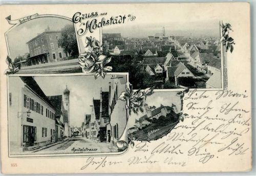 Höchstadt 1900 Spitalstraße Schloss Bahnhof