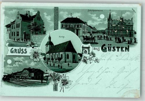 Güsten 1899 Bahnhof Bahnhofstraße Diakonat Kirche Wappen