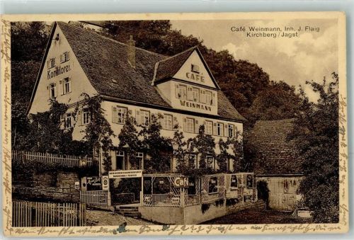 Kirchberg Cafe Konditorei Weinmann J. Flaig Emailleschild