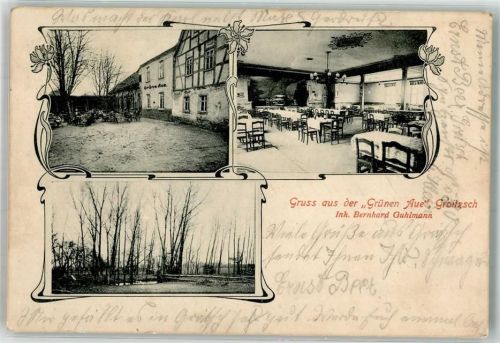 Groitzsch 1904 Gasthaus Grüne Aue Bernhard Guhlmann