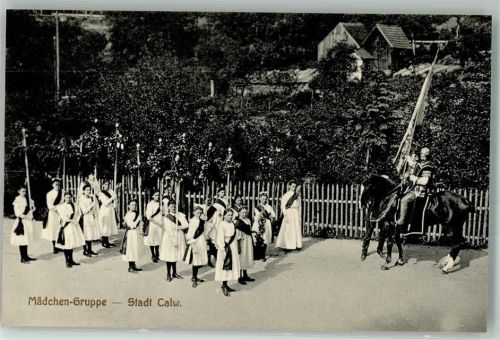 Calw 1912 Landwirtschaftliches Bezirksfest 1912 Mädchen-Gruppe