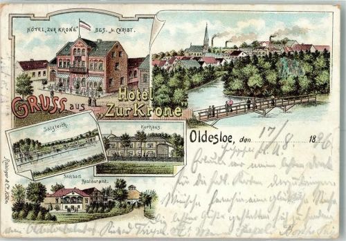 Bad Oldesloe 1896 Hotel " Zur Krone" Salzteich Kurhaus Soolbad