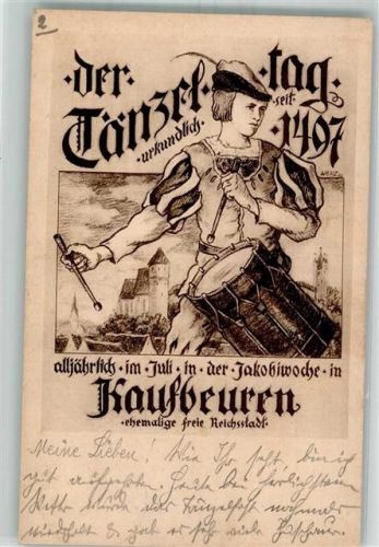 Kaufbeuren 1922 Tänzel-Tag Trommler Fespostkarte