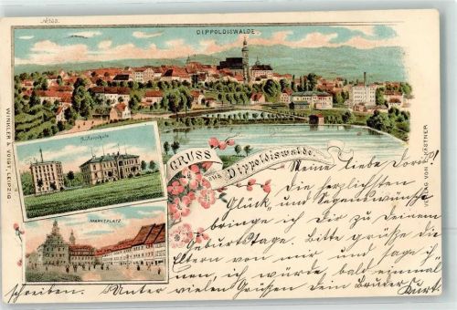 Dippoldiswalde 1898 Mütterschule Marktplatz
