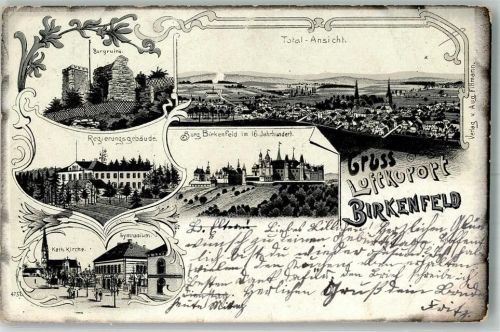 Birkenfeld 1903 Burgruine Kath. Kirche Burg Birkenfeld Regierungsgebäude