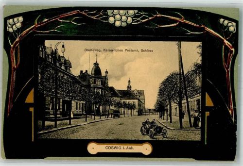 Coswig 1910 Breiteweg Kais. Postamt Schloss