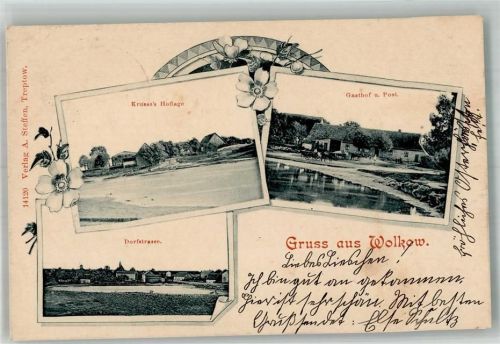 Wolkow 1905 Dorfstrasse Gasthaus zur Post Krusse's Hoflage