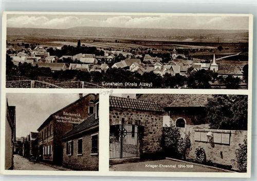 55237 W6509 Lonsheim - Bäckerei & Gasthaus zur Post Krieger-Ehrenmal 1914/1918