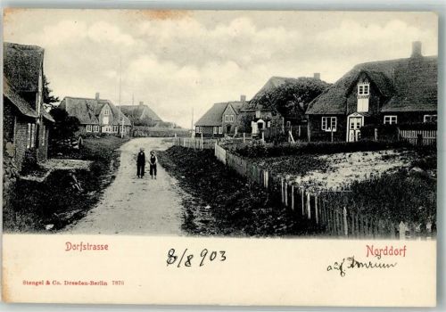 Norddorf 1903 Dorfstrasse Reetdachhäuser