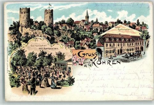 Kohren-Sahlis 1900 Hotel Ratskeller Gartenwirtschaft Aussichtstürme