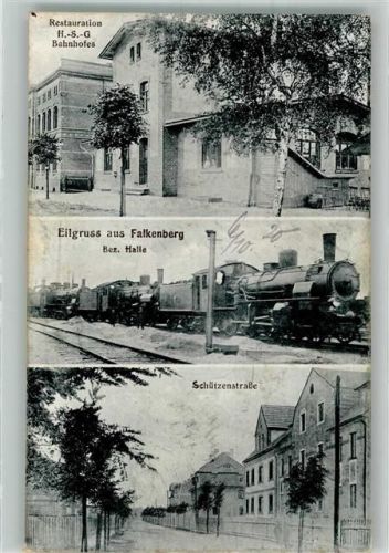 Falkenberg Bahnhof-Gasthaus Dampflokomotiven Schützenstraße