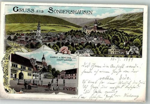 Sondershausen 1899 Markt Schloss Hauptwache
