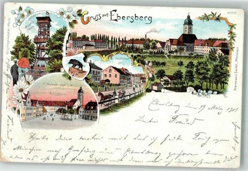 Ebersberg 1901 Marktplatz Aussichtsturm Ludwigshöhe Eber Hauptstraße