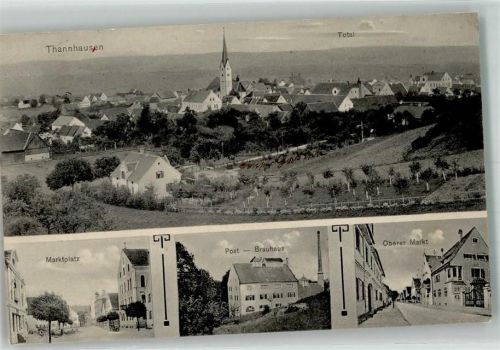 86470 W8907 Thannhausen , Schwab 1915 - Marktplatz Post Brauhaus Oberer Markt
