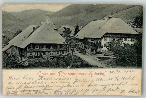 Menzenschwand 1902 Hinterdorf Schwarzwaldhäuser