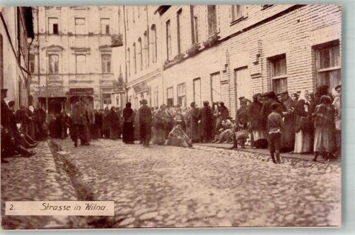 Wilna 1916 Feldpost WK I Nr. 166 Rekrutendepot 10.Armee 7.Komp. Straßenansicht