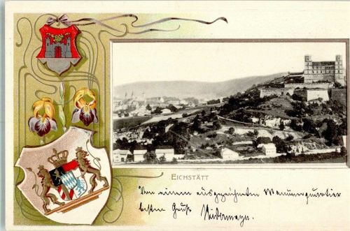Eichstätt 1901 Eichstätt Willibaldsburg Wappen Passepartout