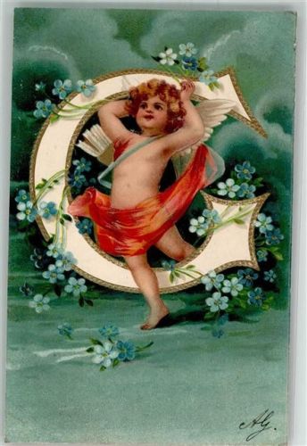 1904 Amor Buchstabe C Vergissmeinnicht