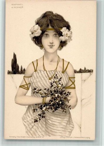 1900 Theo Stroefer Serie 99 Nr. VII Lithographie Frauenschönheit