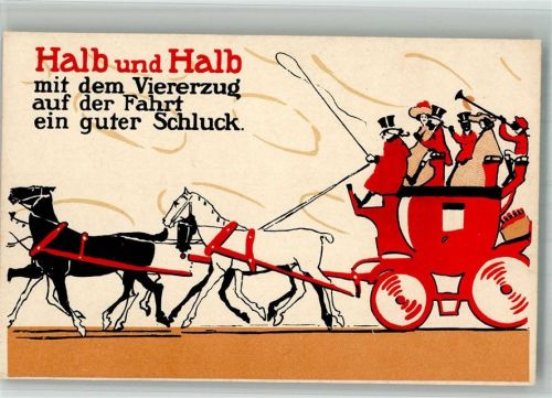 Berlin Mitte Alkohol Werbung F.W. Manegold Kutsche Lithographie Hollerbaum