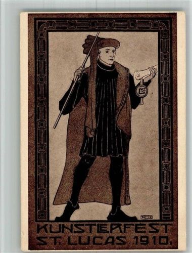 Magdeburg 1910 Künstlerfest St. Lucas Lithographie