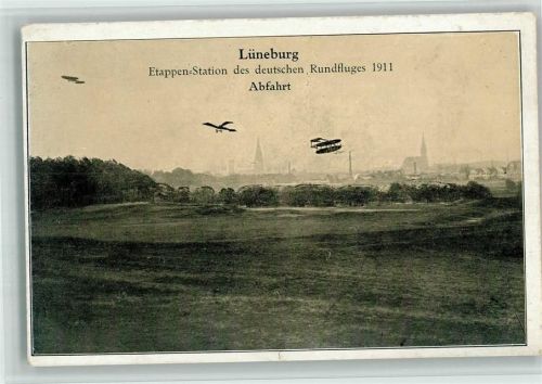 Lüneburg Etappen Station des Deutschen Rundfluges 1911 Abfahrt