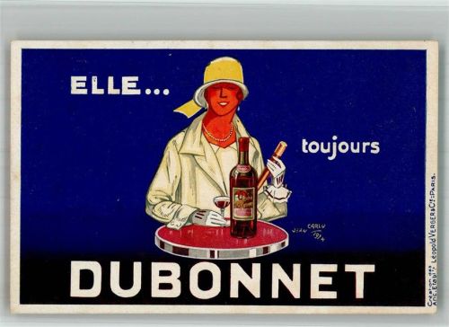 Dubonnet Alkohol Werbung Lithographie sign. Leopold Verger