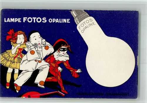 Toulouse Werbung Lampe Fotos Opaline , Harlekin Pierrot