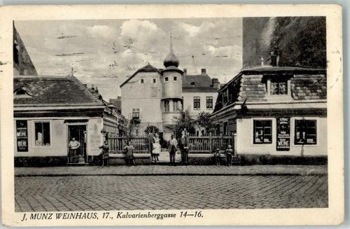 Wien 1929 Gasthaus Munz Weinhaus Kalvarienberggasse 14-16