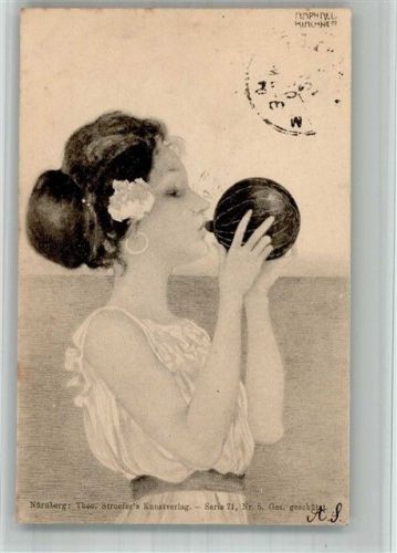 1901 Strioefer Serie 71 Nr. 5 Jugendstil Greek Girl